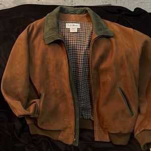 L.L. Bean 1980’s Suede Leather Bomber Jacket. Size XL